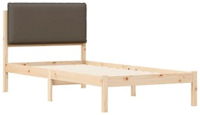vidaXL Σκελετός Κρεβατιού με Επενδεδυμένο Κεφαλάρι Taupe 90 x 200 cm