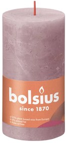 Bolsius Κεριά Κύλινδρος Ρουστίκ Shine 4 τεμ. Σταχτί Ροζ 130 x 68 χιλ.
