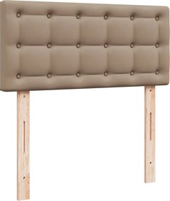 vidaXL Κρεβάτι Boxspring με Στρώμα Καπουτσίνο 120x190εκ.από Συνθ.Δέρμα