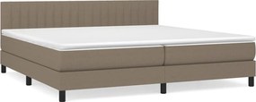 vidaXL Κρεβάτι Boxspring με Στρώμα Taupe 200x200 εκ. Υφασμάτινο