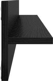 vidaXL Ράφια Τοίχου με ράφι 4 pcs Μαύρη Οξυά 80 x 11,5 x 18 εκ