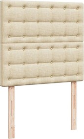 vidaXL Κρεβάτι Boxspring με Στρώμα Κρεμ 80 x 200 εκ. Υφασμάτινο