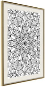 Αφίσα - Colourless Mandala - 20x30 - Χρυσό - Με πασπαρτού