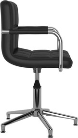 vidaXL Καρέκλες Τραπεζαρίας Περιστρεφόμενες 2 τεμ. Μαύρες Συνθ. Δέρμα