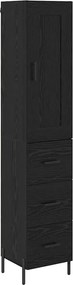 vidaXL Highboard Μαύρη Οξυά 34,5 x 34 x 180 εκ. Επεξεργασμένο ξύλο