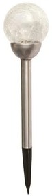 Eurolamp Ηλιακό Φωτιστικό Κήπου Φ8xY38.5cm IP44 0.1W RGB Ασημί 145-20851