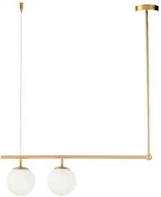 Φωτιστικό Οροφής Δίφωτο Aca Thetis V360502P Brass