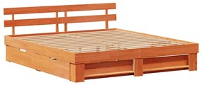 vidaXL Σκελετός Κρεβατιού Καφέ κεριού 180 x 200 cm Μασίφ ξύλο πεύκου
