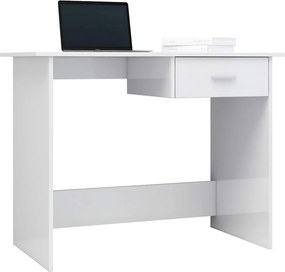 vidaXL Γραφείο Γυαλιστερό Λευκό 100 x 50 x 76 εκ. από Επεξ. Ξύλο