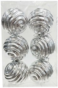 Σετ 6 τεμ. Χριστουγεννιάτικες Μπάλες Ασημί 8cm 237894