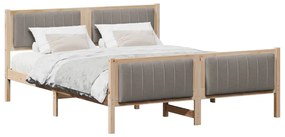 vidaXL Σκελετός Κρεβατιού με κεφαλάρι Καφέ και ταμπά 150 x 200 cm