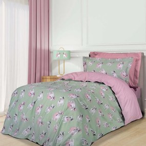 Παπλωματοθήκη Παιδική 8826 (Σετ 2τμχ) Mint-Pink Greenwich Polo Club Single 160x240cm 100% Cotton