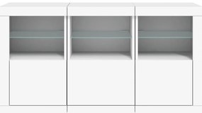 vidaXL Μπουφές με LED Λευκός 123 x 37 x 67 εκ.
