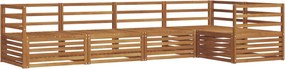 vidaXL Σειρά Καναπέ Εξωτερικού 5 pcs Φυσικό
