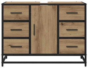 vidaXL Ντουλάπα Νιπτήρα Mπάνιου με πόρτα artisan δρυς 80 x 33 x 60 εκ