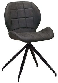 Καρέκλα Μεταλλική Black Norma ΕΜ792,1 Με Υφασμα Suede Anthracite Σετ 2τμχ Μέταλλο,Ύφασμα
