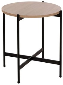 Τραπεζάκι Βοηθητικό HM9589.03 Φ50x55cm Με Μαύρη Μεταλλική Βάση Sonoma Mdf, Metal