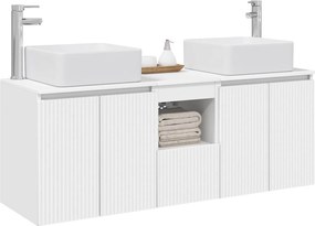 vidaXL Σετ Ντουλαπιών Μπάνιου 3 τμχ. Λευκό 129 x 41 x 80 cm