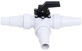 vidaXL Σφαιρική Βαλβίδα Πισίνας 3 Κατευθύνσεων Λευκή και Μαύρη