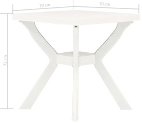 vidaXL Τραπέζι Bistro Λευκό 70 x 70 x 72 εκ. Πλαστικό