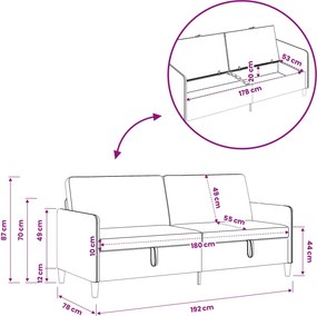 vidaXL Καναπές με Αποθήκευση Ροζ 192 x 78 x 87 εκ. Πολυεστέρας