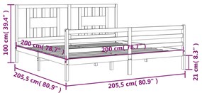 ΠΛΑΙΣΙΟ ΚΡΕΒΑΤΙΟΥ ΜΕ ΚΕΦΑΛΑΡΙ ΛΕΥΚΟ 200X200 ΕΚ. ΜΑΣΙΦ ΞΥΛΟ 3194592