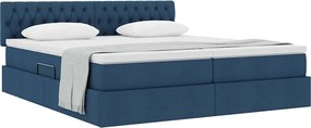 vidaXL Κρεβάτι Αποθήκης με στρώμα Μπλε 180 x 200 cm Τεχνητό Δέρμα