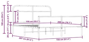 ΣΚΕΛΕΤΟΣ ΚΡΕΒ. ΧΩΡΙΣ ΣΤΡΩΜΑ ΚΑΠΝΙΣΤΗ ΔΡΥΣ 150X200 ΕΚ. ΜΕΤΑΛΛΙΚΟ 3318678