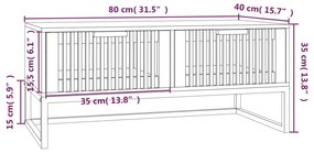 Τραπεζάκι Σαλονιού Μαύρο 80x40x35εκ. Επεξεργασμένο Ξύλο+Σίδηρος - Μαύρο