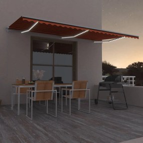 vidaXL Ηλεκτρική τέντα με LED και αισθητήρα 6 x 3 m