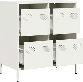 vidaXL Ντουλάπι Λευκό 68x39x73,5 εκ. από Χάλυβα Ψυχρής Έλασης