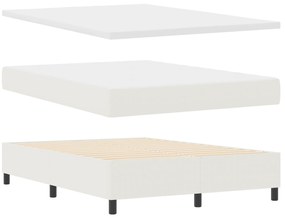 vidaXL Κρεβάτι με Στρώμα, Κρεμ, 160 x 200 εκ, Υφασμάτινο Βελουτέ