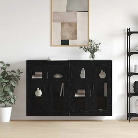 vidaXL Ντουλάπια Τοίχου 2 pcs Μαύρη δρυς 69.5 x 34 x 90 εκ.