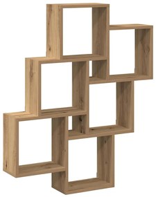 vidaXL Ράφι Κύβος Τοίχου Τεχνίτης Δρυς 78 x 15 x 93 εκ από Μοριοσανίδα