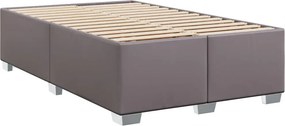 vidaXL Κρεβάτι Boxspring με Στρώμα Γκρι 120x190εκ. από Συνθετικό Δέρμα