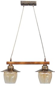 Φωτιστικό Οροφής - Ράγα R-98 Cable 30-0068 2/Ε27 Φ18,5x52x80cm Natural Wood Honey Heronia