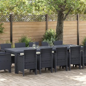 vidaXL Σέτ φαγητού για κήπο 13 pcs Ανθρακί Large Πολυράτταν