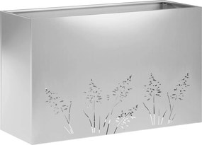 vidaXL Γλάστρα Κήπου 2 τμχ. Ασημί 80 x 20 x 49 εκ