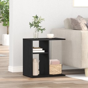 vidaXL Μαύρο Δρυς Πλευρικό Τραπέζι 50x30x50 εκ. Από ξύλο
