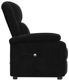 vidaXL Πολυθρόνα με Ανύψωση Μαύρη Βελούδινη
