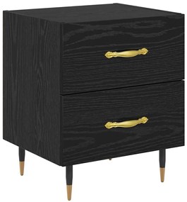 vidaXL Κομοδίνο 2 pcs Μαύρη δρυς 40 x 35 x 47.5 εκ Επεξεργασμένο ξύλο