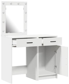 vidaXL Τραπέζι περιποίησης με συρτάρι 2 pcs Λευκό 50 x 41 x 135 εκ