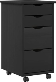 vidaXL Σετ Γραφείου και Κινητού Ντουλαπιού MOSS 2 pcs Μαύρο