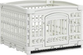 vidaXL Αλάνα Σκύλου 4 Πάνελ 122 x 106,5 x 82 εκ Πλαστικό Λευκό