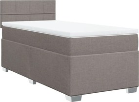 vidaXL Κρεβάτι Boxspring με Στρώμα Taupe 90x200 εκ. Υφασμάτινο