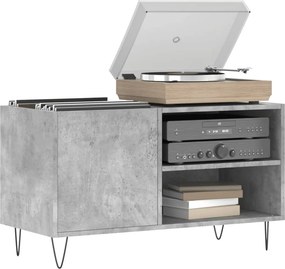 vidaXL Δισκοθήκη Γκρι Σκυροδέματος 85 x 38 x 48 εκ. από Επεξεργ. Ξύλο