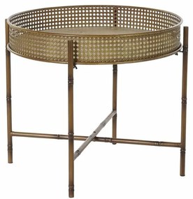 Βοηθητικό Τραπέζι DKD Home Decor 59 x 59 x 50 cm Φυσικό Μέταλλο