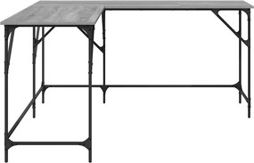 vidaXL Γραφείο Γκρι Sonoma 149x149x75 εκ. από Επεξεργασμένο Ξύλο