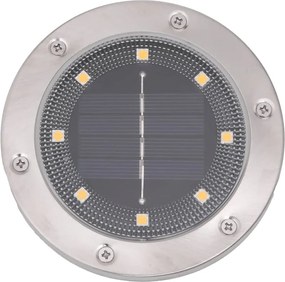 vidaXL Ηλιακά Φωτιστικά Δαπέδου με Στήριγμα Εδάφους 4 τεμ. Θερμό Λευκό