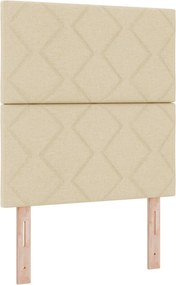 vidaXL Κρεβάτι box spring με στρώμα Κρεμ 80 x 200 cm Ύφασμα